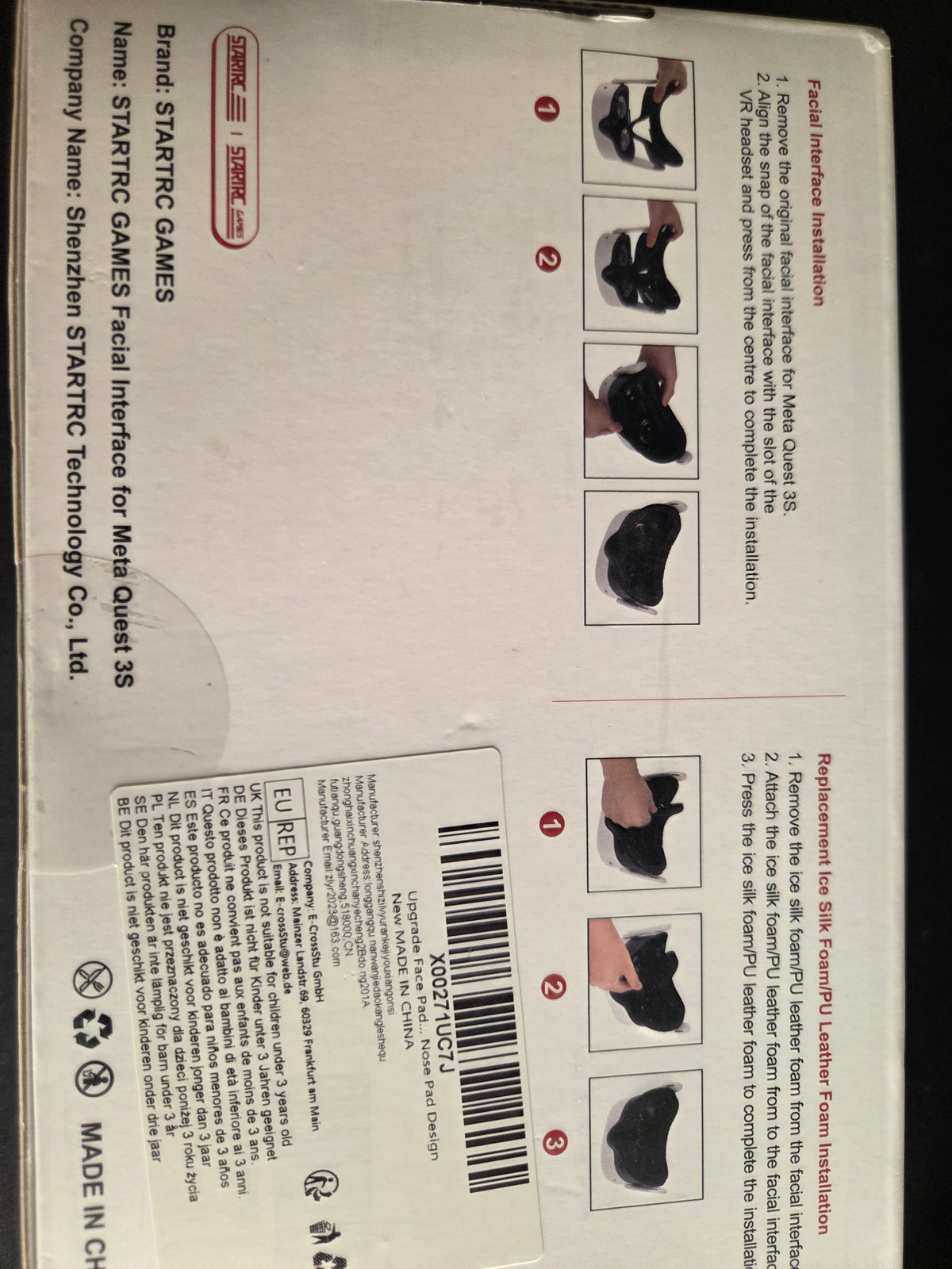 Interfaz facial STARTRC para Meta Quest 3S - Antipérdida de luz y ventilada (Nueva)