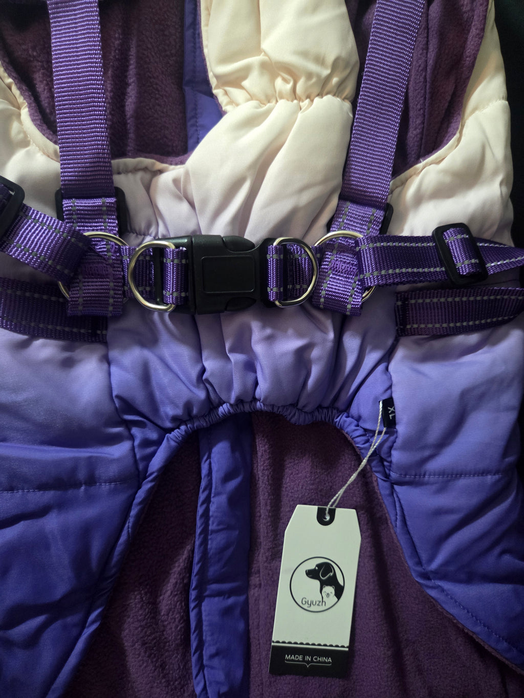 Abrigo chaleco térmico para perro con arnés – Talla XL (Nuevo con etiqueta)