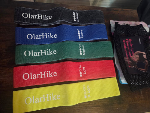 🔥Kit 5 Bandas Elásticas Musculación OlarHike - ¡NUEVO! Con Guía y Bolsa 🔥