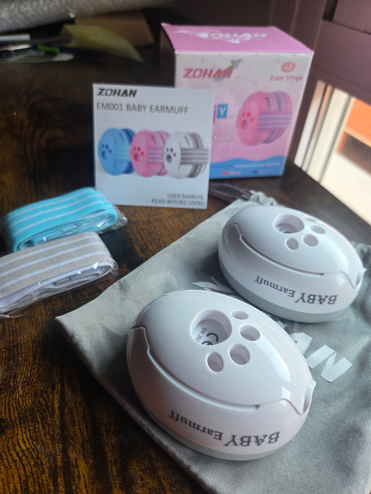Protectores auditivos bebé Zohan + 2 bandas ajustables + bolsa