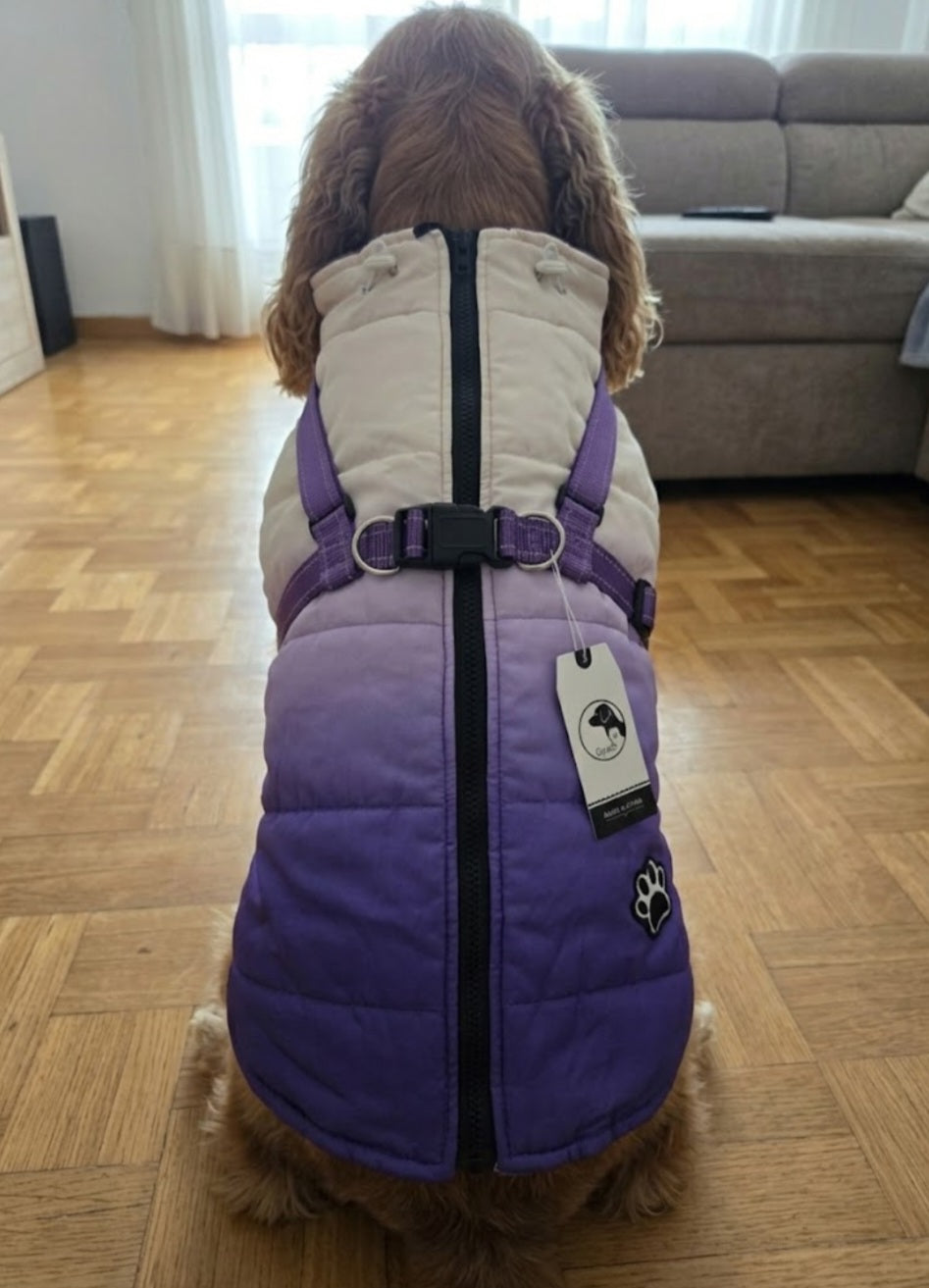 Abrigo chaleco térmico para perro con arnés – Talla XL (Nuevo con etiqueta)