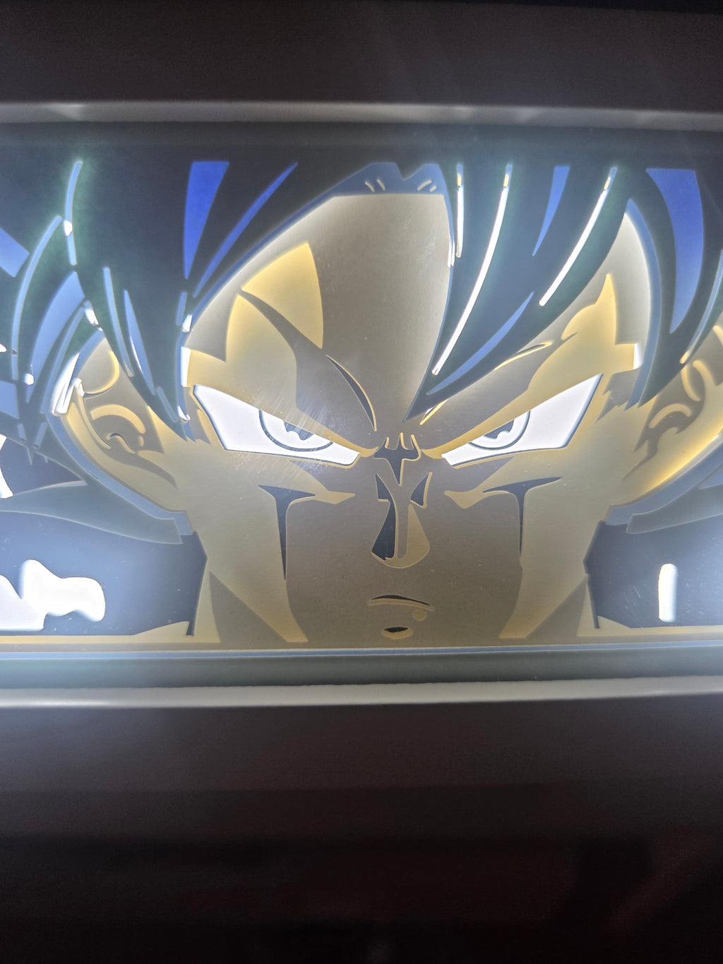 Lámpara LED Goku Ultra Instinto Dragon Ball / Cuadro 3D Shadow Box