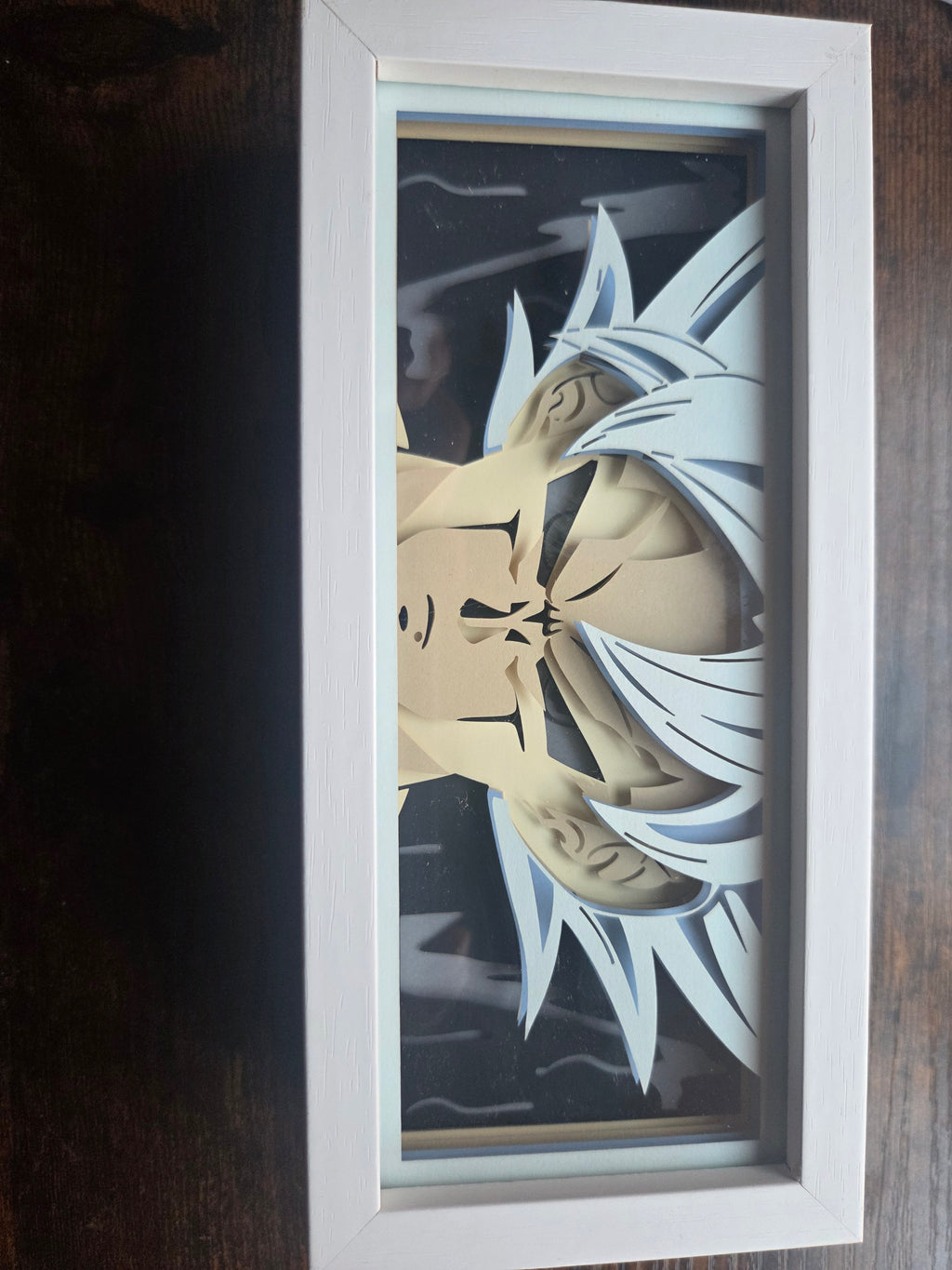 Lámpara LED Goku Ultra Instinto Dragon Ball / Cuadro 3D Shadow Box
