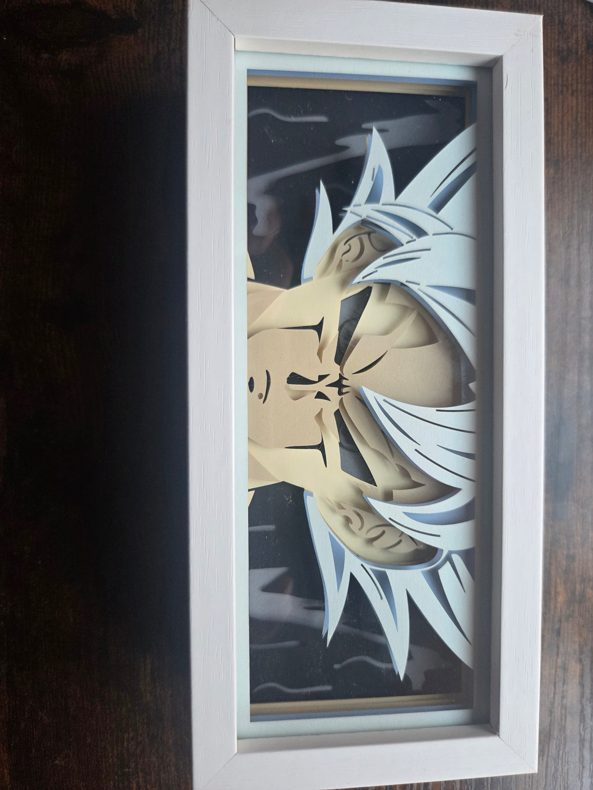Lámpara LED Goku Ultra Instinto Dragon Ball / Cuadro 3D Shadow Box