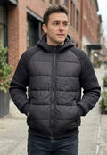 Chaqueta acolchada hombre negra combinada (Nueva) – Talla L